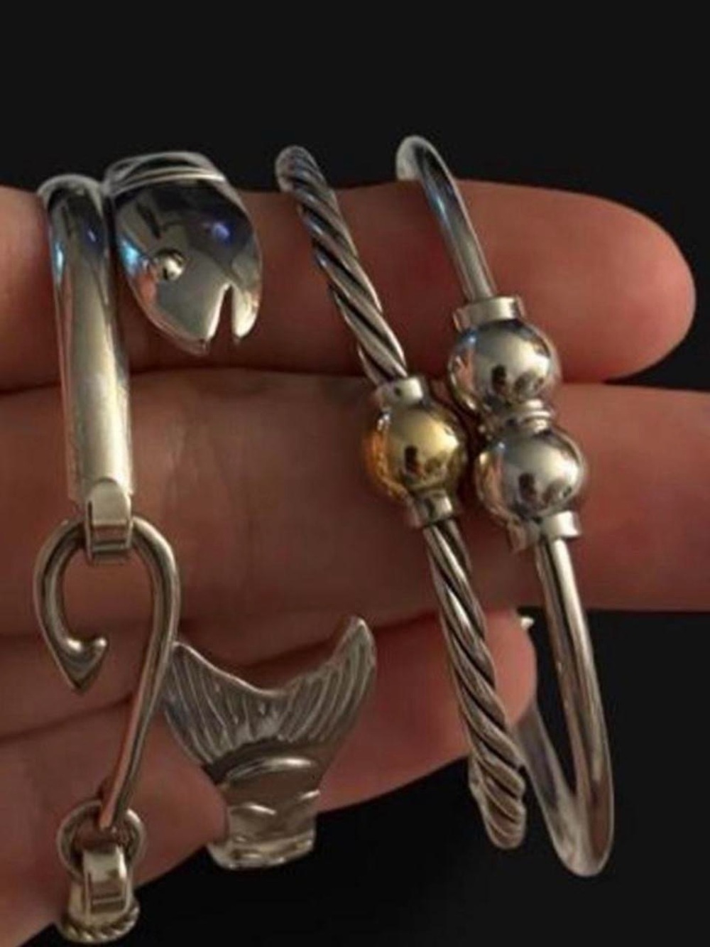 Mixed Silver-Tone Women’s Bracelet Set - Polished Silver